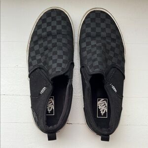 Vans Men's Black Checkered Slip-On Sneakers